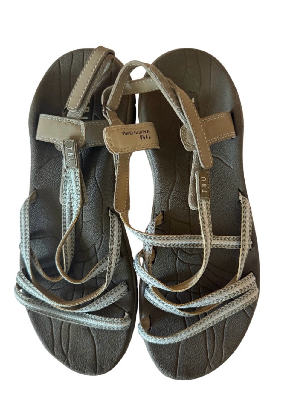 JBU Brown and Light Gray Strappy Sandals  , Great for Summer! Size 11